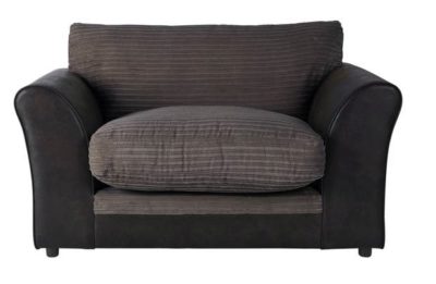 HOME Harley Fabric Cuddle Chair - Charcoal.